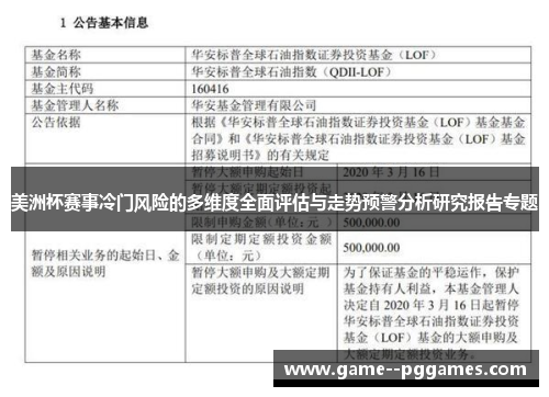 美洲杯赛事冷门风险的多维度全面评估与走势预警分析研究报告专题